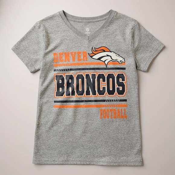 NFL Kids Gray and Orange Denver Broncos Tee - Picture 1 of 6